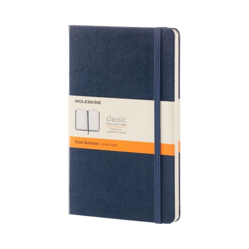 Moleskine Hard Cover Notebook - Ruled, Large, Sapphire Blue