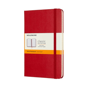 Moleskine Hard Cover Notebook - Ruled, Large, Scarlet Red