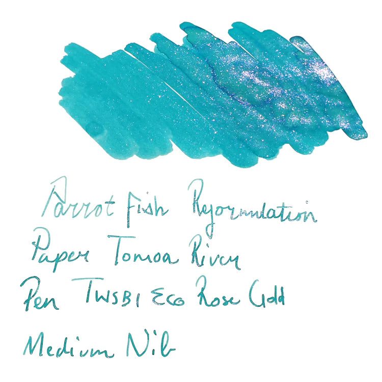 Van Dieman's Fountain Pen Ink - Underwater Series, Parrot Fish, Shimmering, 30ml