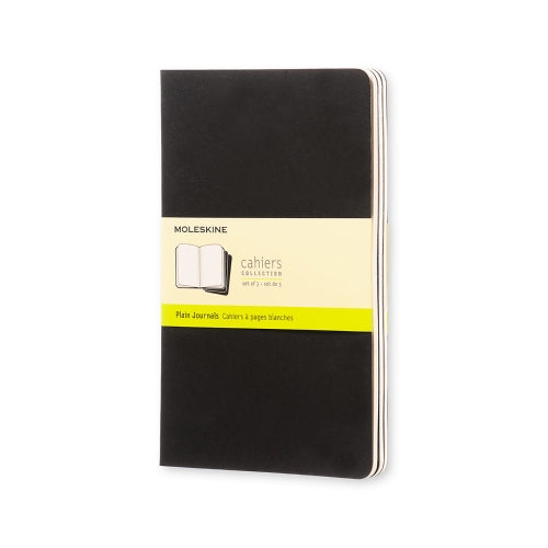 Moleskine Cahier Notebook - Plain, Large, Black