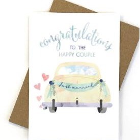 Candlebark A4 Card - Congratulations To The Happy Couple