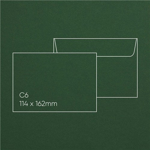 C6 Envelope (114x162mm) - Sirio Color Foglia Dark Green, Pack of 10