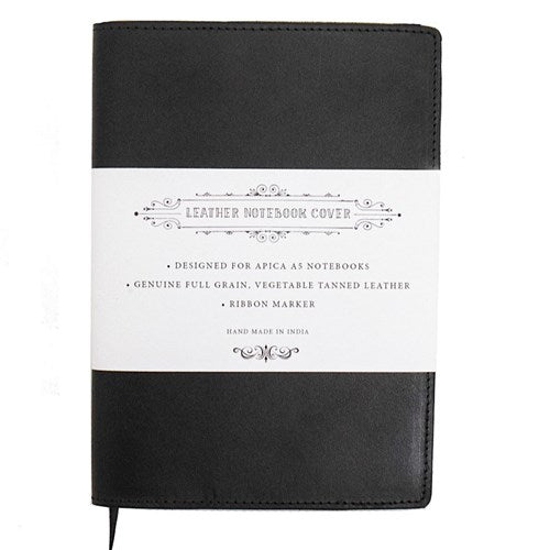 APICA Leather Notebook Cover - A5, Black