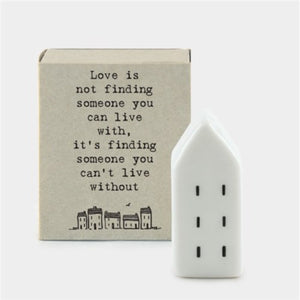 East of India Mini Matchbox - House, Love is not...