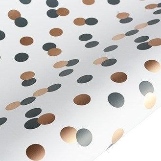 hiPP Gift Wrapping Paper - Black & Gold Collection Round Confetti, 5 mtrs