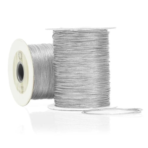 Cord: 1.4mm Metallic String - Silver (per metre)