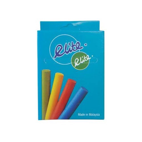 Elite Dustless Chalk - Multicolour, Box of 12