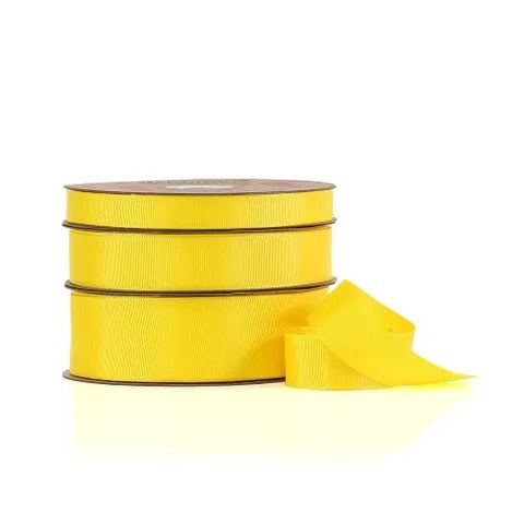 Ribbon: 25mm Grosgrain Yellow (per metre)