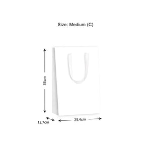 Gift Bag - Metro, White, "C" Medium, 254x330x127mm