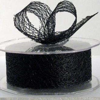 Barama Ribbon: 38mm Open Mesh - Black (per metre)