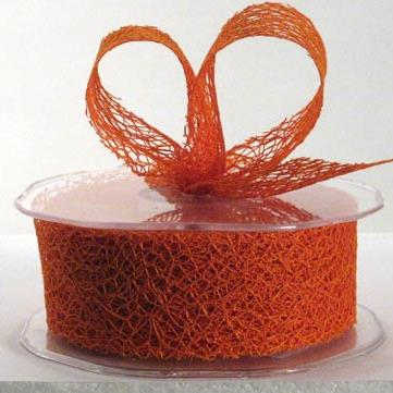 Barama Ribbon: 38mm Open Mesh - Orange (per metre)