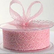 Barama Ribbon: 38mm Open Mesh - Pale Pink (per metre)