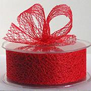 Barama Ribbon: 38mm Open Mesh - Red (per metre)