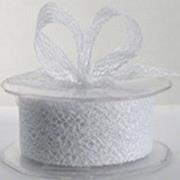 Barama Ribbon: 38mm Open Mesh - White (per metre)