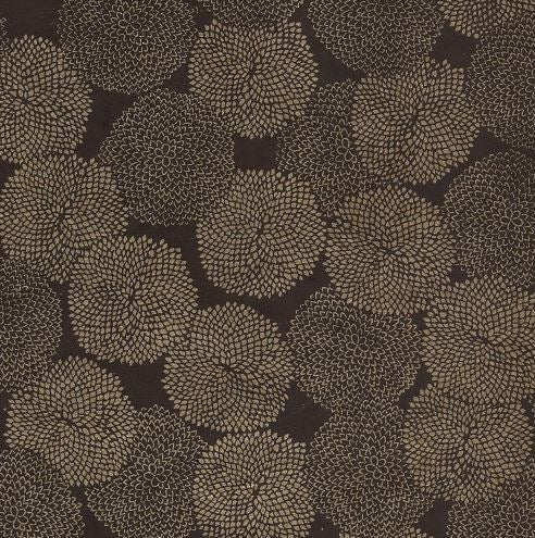 Himalayan Wrapping Paper - Gold Mums On Black