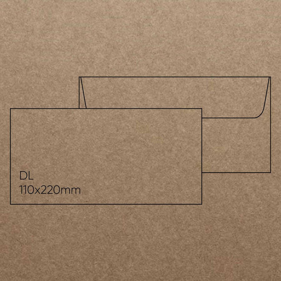 Buffalo DL Envelope (110 x 220mm) - Buffalo Kraft, Pack of 10