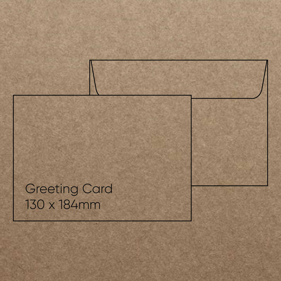 Buffalo Greeting Card Envelope (130 x 184mm) - Buffalo Kraft, Pack of 10