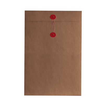 Button & String Button & String Envelope - C5 (162 x 229mm), Kraft/Red B&S