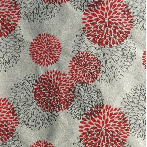 Himalayan Wrapping Paper - Red Flowers on White