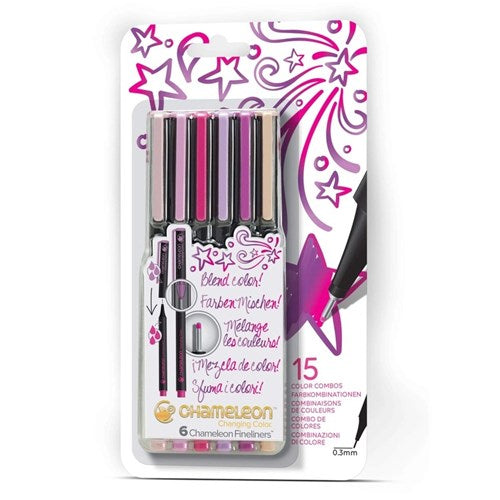 Chameleon Chameleon Fineliner Pens - Starter Set, Floral, 6 Colours