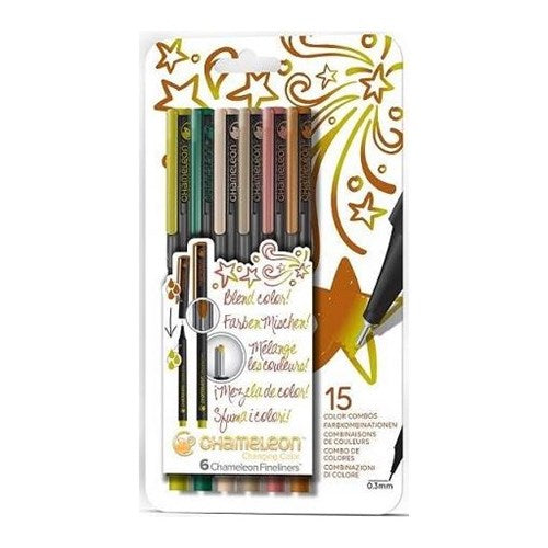 Chameleon Chameleon Fineliner Pens - Starter Set, Nature, 6 Colours