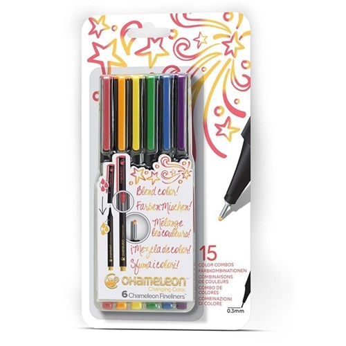 Chameleon Chameleon Fineliner Pens - Starter Set, Primary, 6 Colours