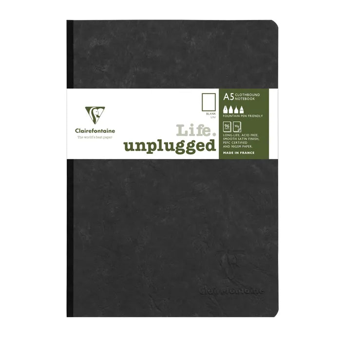 Clairefontaine Clairefontaine Essentials Notebook - Clothbound, A5, Plain, Black