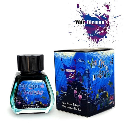 Van Dieman's Fountain Pen Ink - Underwater Series, Blue Ringed Octopus, 30ml