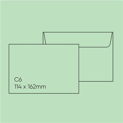 C6 Envelope (114x162mm) - Poptone Spearmint, Pack of 10