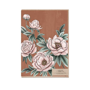 Typoflora Greeting Card - Floral Portrait, Peony