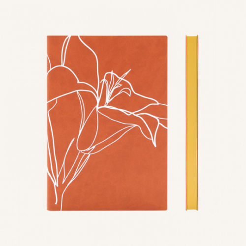 Daycraft Daycraft Signature Floral Doodle Notebook - Plain, A5, Rusty Lily