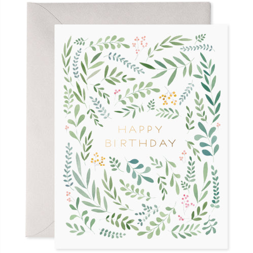 E Frances E Frances Birthday Card - Pretty Leaves Birthday