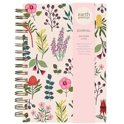 Earth Greetings Earth Greetings Spiral Journal - A5, Lined, Australian Wildflowers