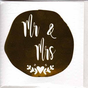 Paper Street Greeting Card - Mr & Mrs, Gold Foil Dot