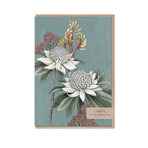 Typoflora Greeting Card - Field of Flowers, Waratah Portrait