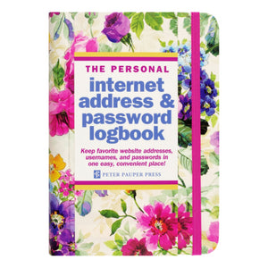 Internet Address & Password Logbook - Peony Garden