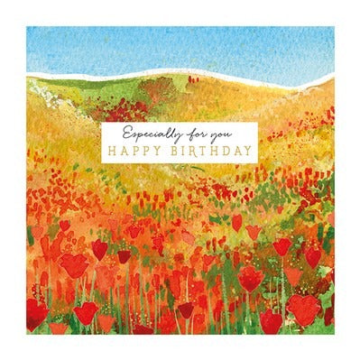 The Art File Greeting Card - Natural Phenomenon, Poppy Fields Birthday