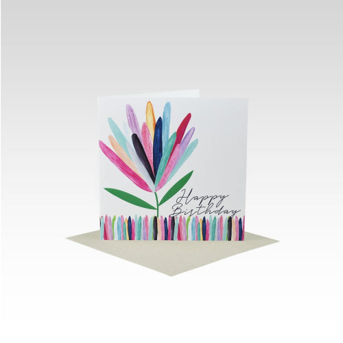 Rhicreative Mini Card - Coloured Protea Birthday