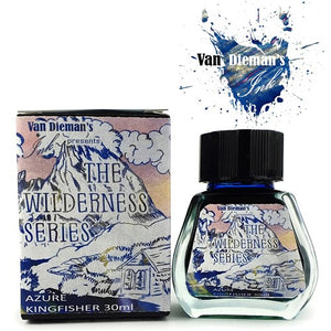 Van Dieman's Fountain Pen Ink - Wilderness Series, Azure Kingfisher, Shimmering, 30ml