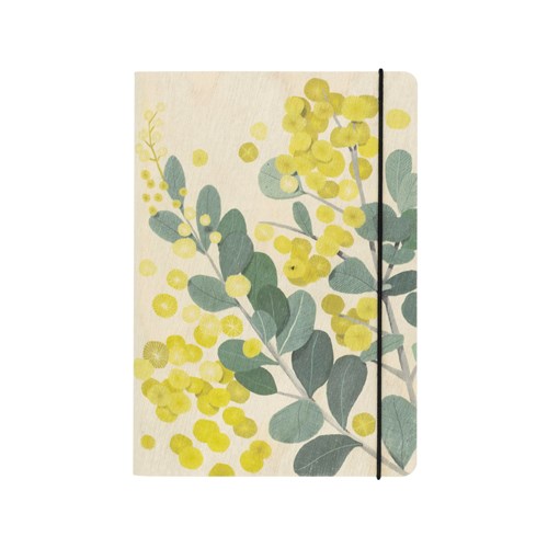Greenigo Wood Cover Notebook - B6, Ruled, Golden Wattle