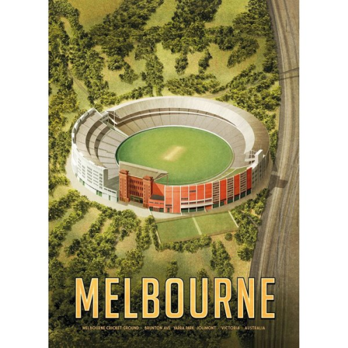 Harper & Charlie Harper & Charlie Postcard - Melbourne Cricket Ground / Cricket (Portrait)