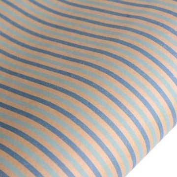 hiPP hiPP Gift Wrapping Paper - Kolour On Kraft, Pinstripe Denim/Blue, 5 mtrs