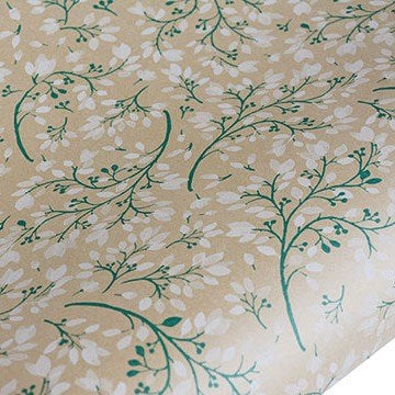 hiPP hiPP Gift Wrapping Paper - Spring Blossom, Kraft/White, 5 mtrs