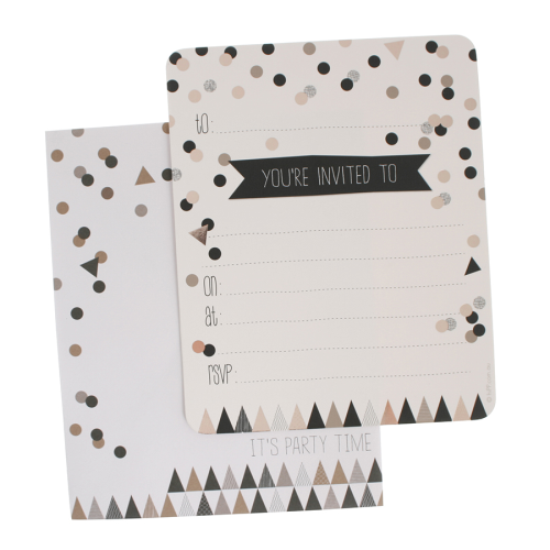 hiPP hiPP Invitation Set - Confetti, Black & Gold