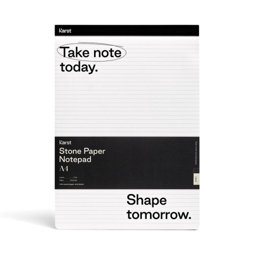 Karst Stone Paper Karst Notepad - Ruled, A4, Black