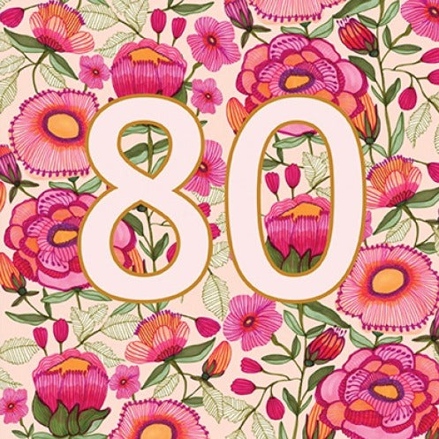 Kirsten Katz Kirsten Katz Birthday Card - 80th Birthday Peony