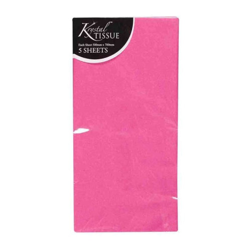 Krystal Tissue Krystal Tissue Paper - Pack of 5 sheets, Hot Pink