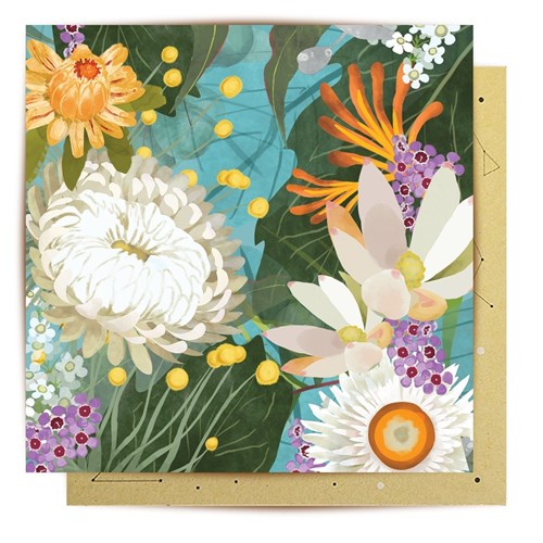 La La Land La La Land Greeting Card - White Bush Blooms