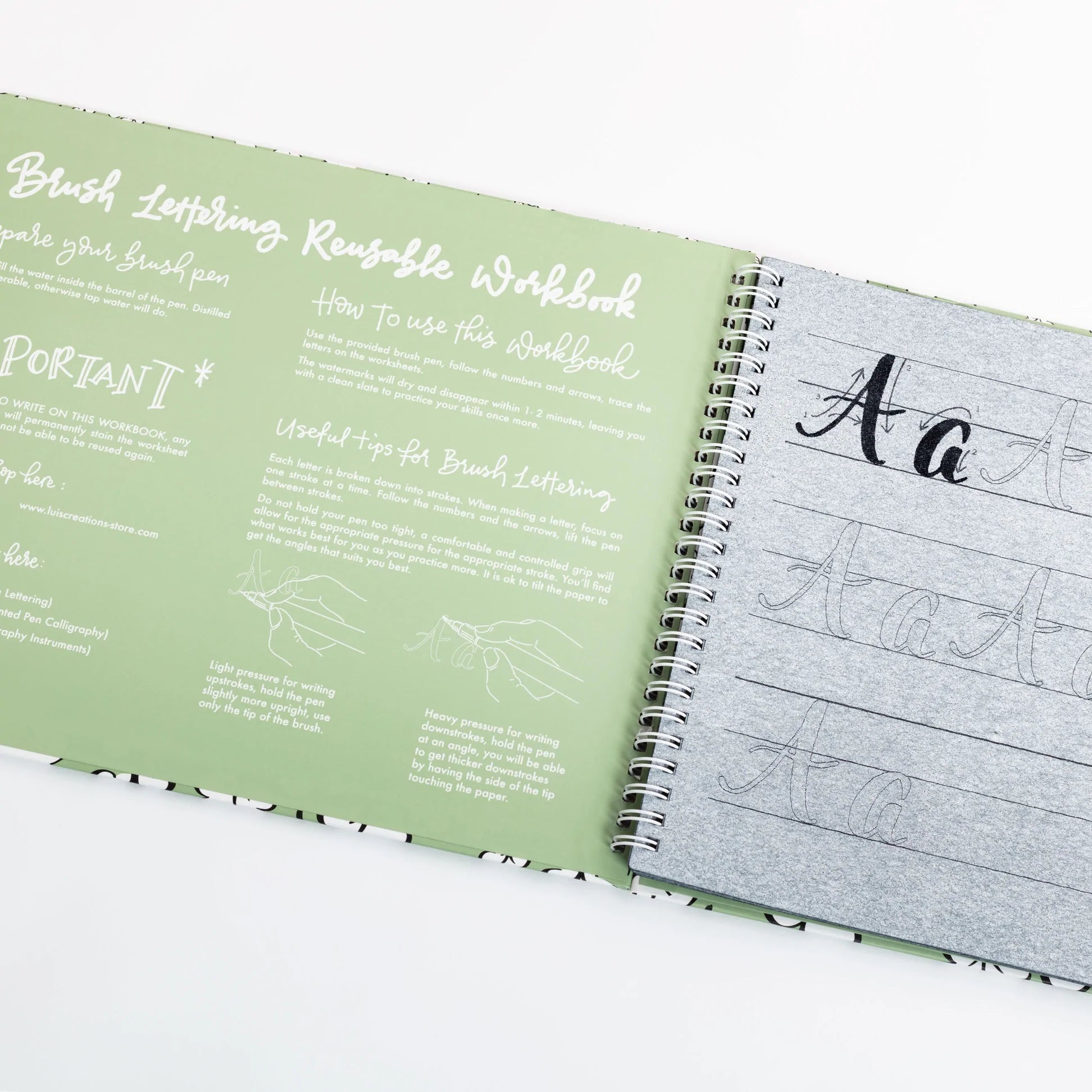 Luis Creations Reusable Brush Lettering Workbook