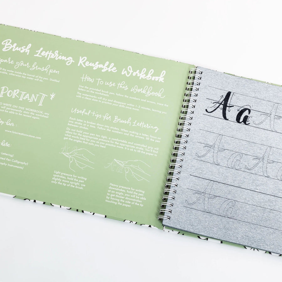 Luis Creations Reusable Brush Lettering Workbook